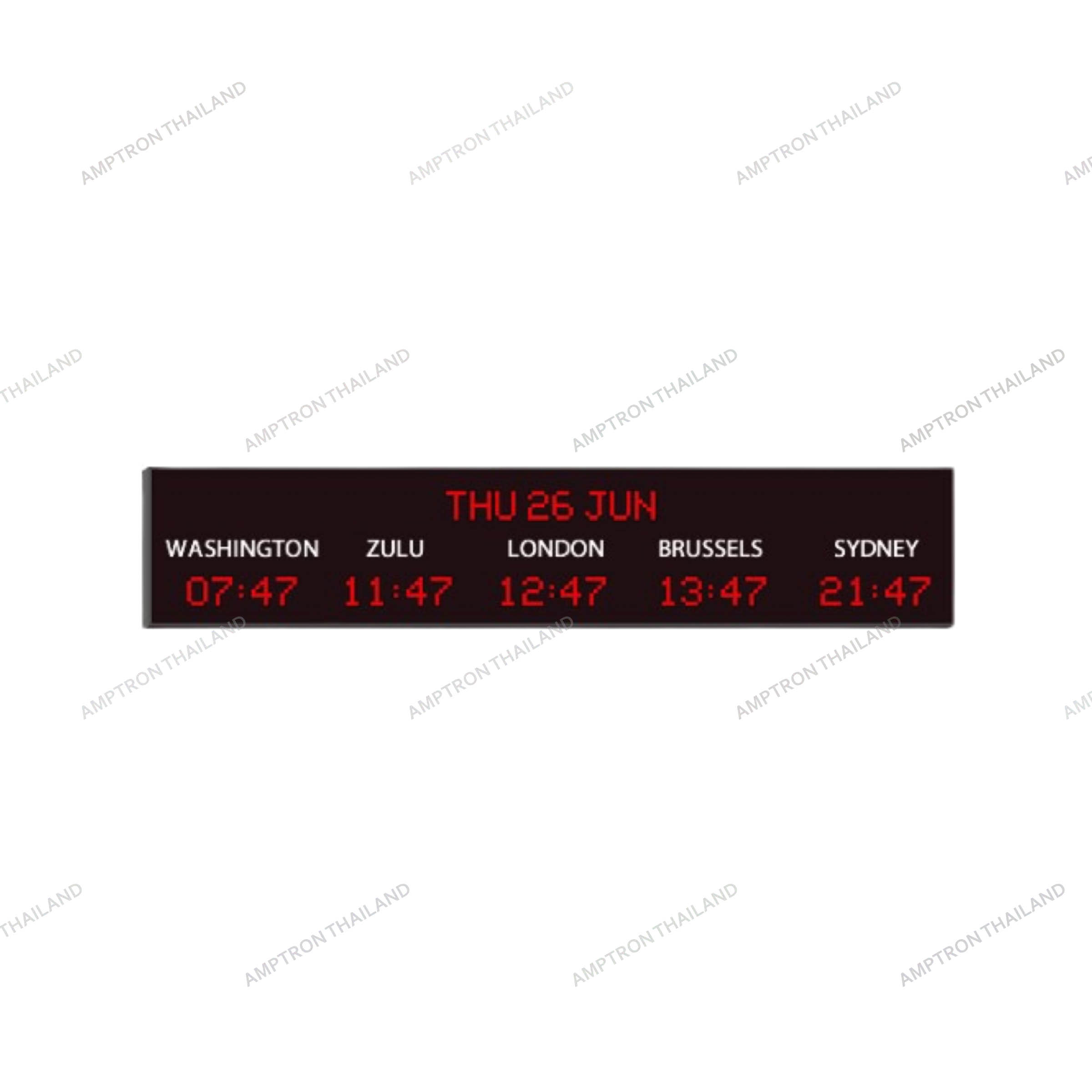 4750N.05 digital world time zone wall clock and day-date calendar